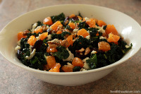 Thumbnail image for Kale Salad with Feta, Walnuts, Mandarin and Olives & Blood Orange Dressing