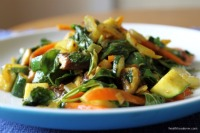 Thumbnail image for Recipe: Curried Amaranth Greens and Veggies
